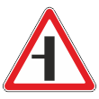 Дорожный знак 2.3.3 «Примыкание второстепенной дороги слева» (металл 0,8 мм, III типоразмер: сторона 1200 мм, С/О пленка: тип Б высокоинтенсив.)